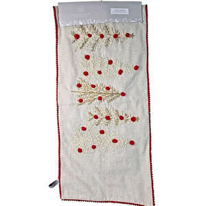 The Farmhouse Rachel Ashwell Table Runner Gold Trees Festive Holiday 14” x 60”
